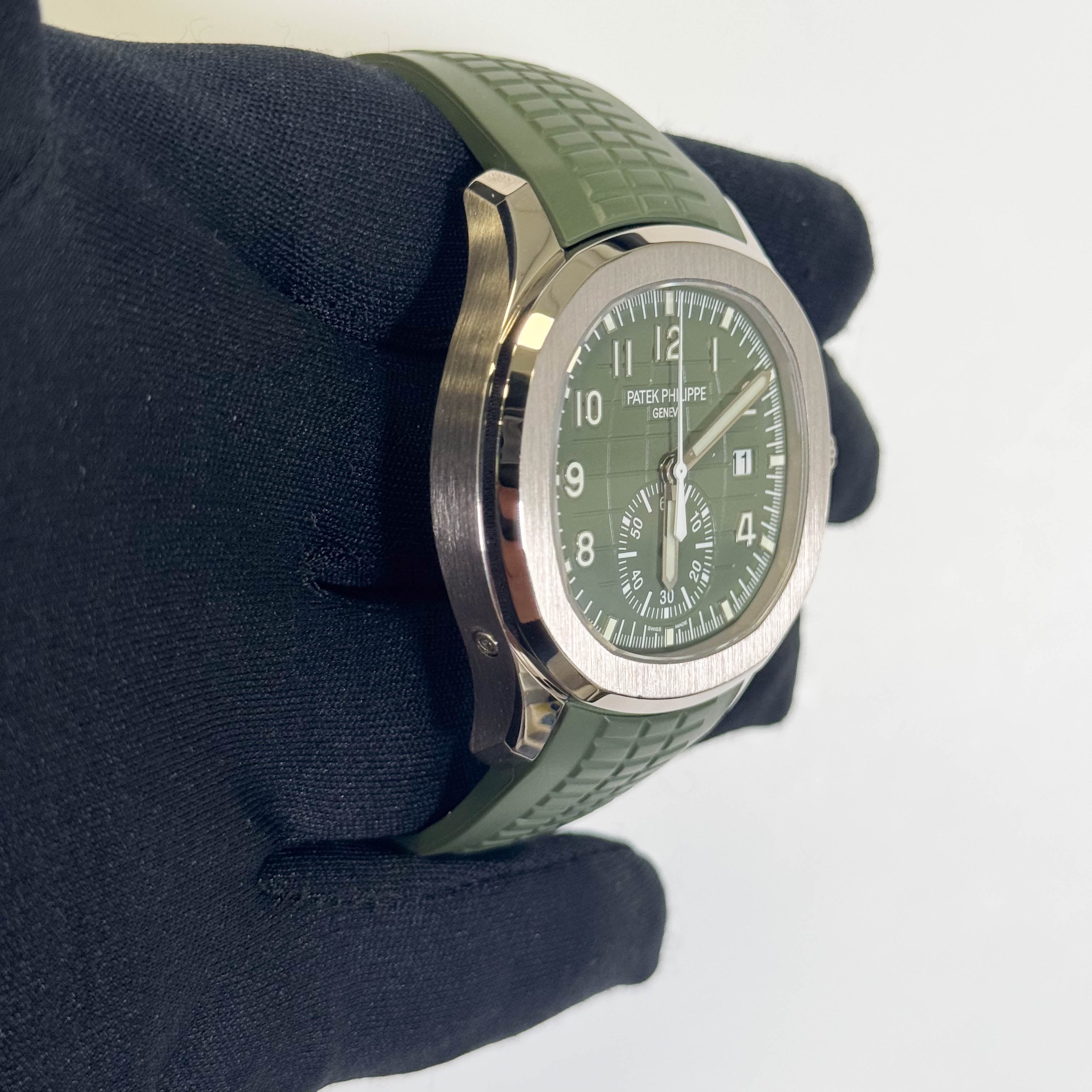 Patek Philippe Aquanaut 42mm Green Dial Watch Ref# 5968G-010