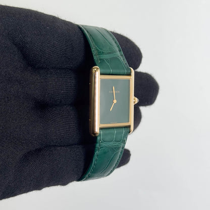 Cartier Tank Louis 33.7 x 25.5mm Green Dial Watch Ref# WGTA0191
