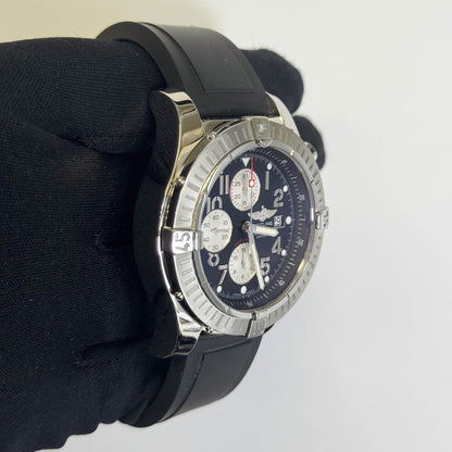 Breitling Super Avenger Stainless Steel 48mm Black Dial Watch Ref# A13370 - Happy Jewelers Fine Jewelry Lifetime Warranty