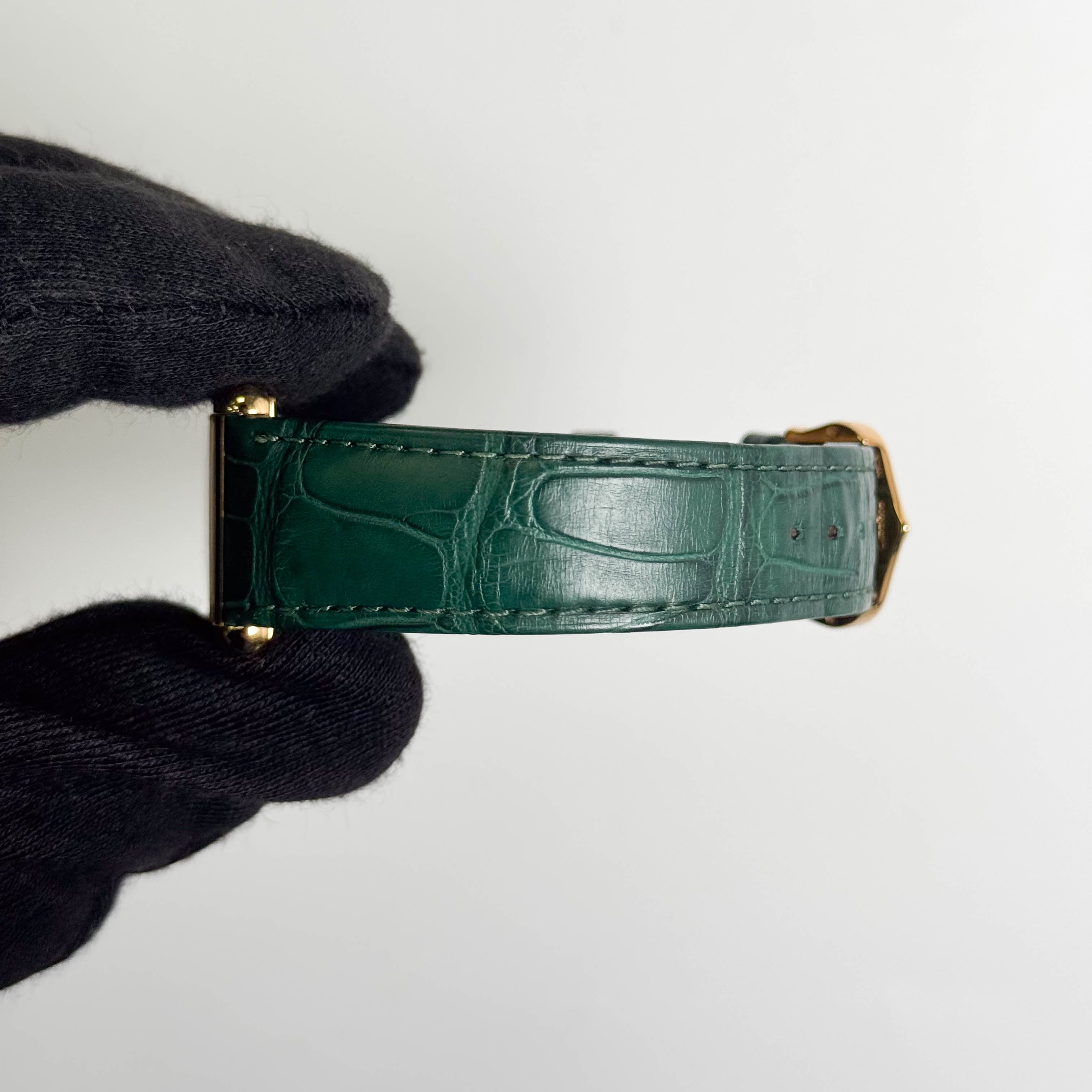 Cartier Tank Louis 33.7 x 25.5mm Green Dial Watch Ref# WGTA0191