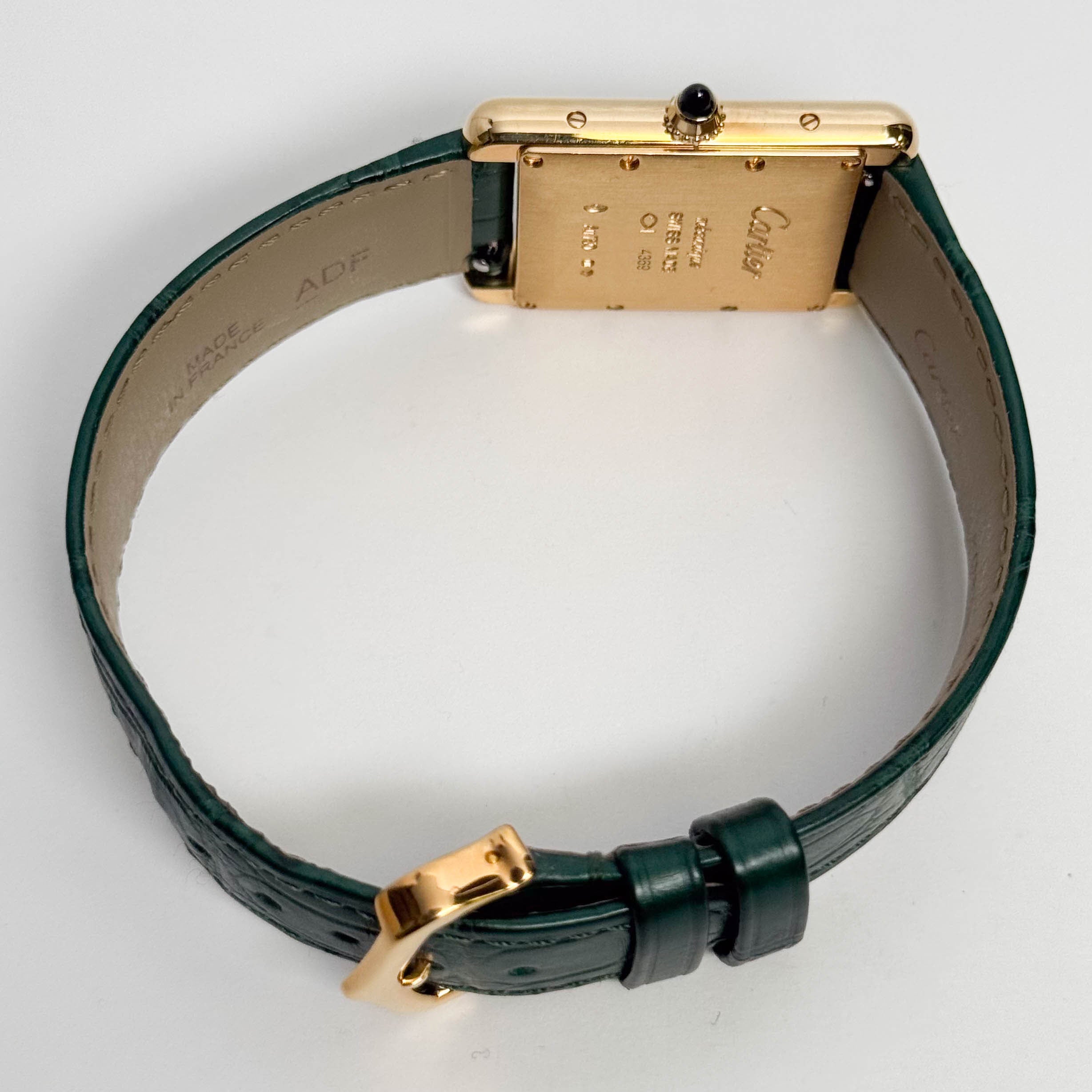 Cartier Tank Louis 33.7 x 25.5mm Green Dial Watch Ref# WGTA0191