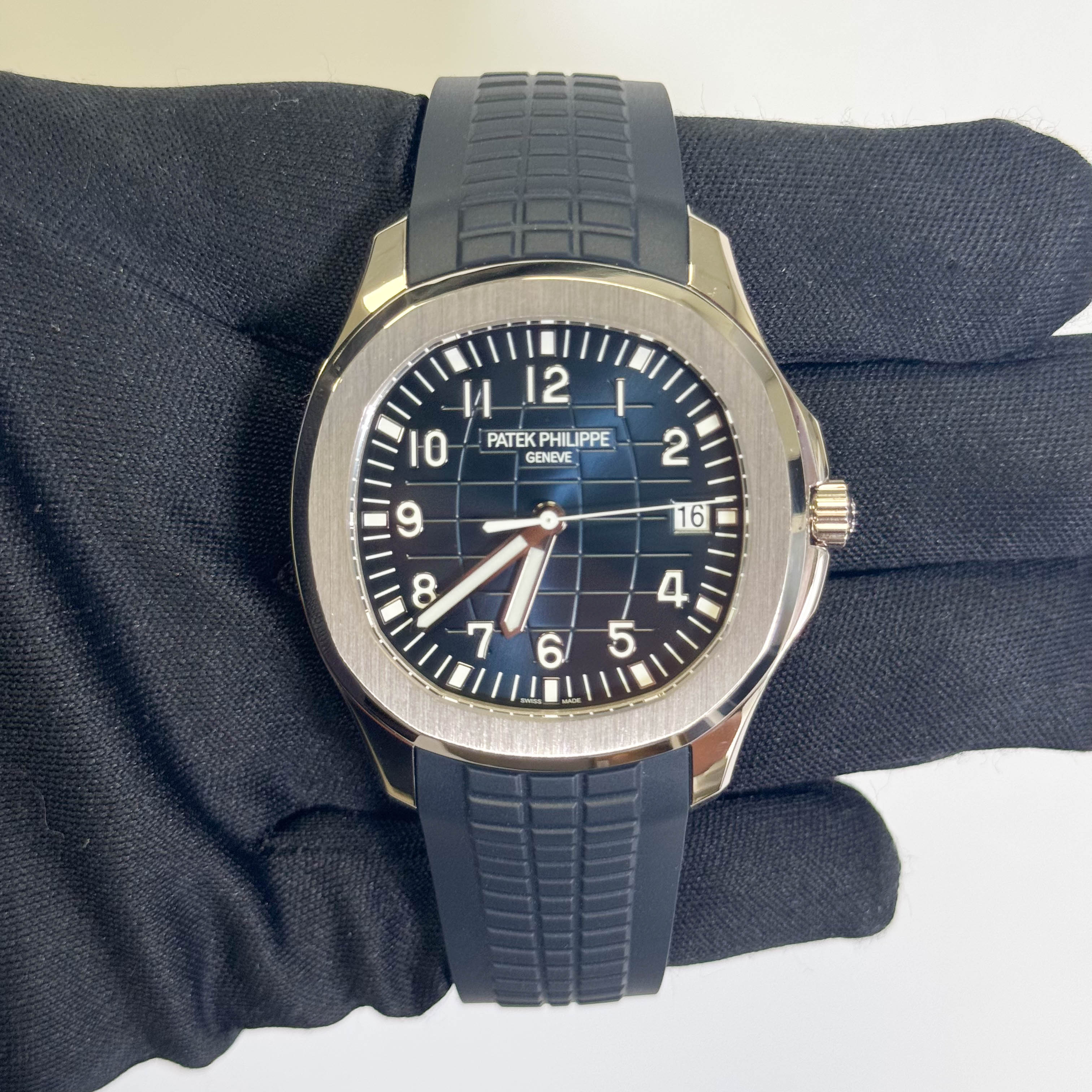 Patek Philippe Aquanaut 42mm Blue Dial Watch Ref# 5168G-001 - Happy Jewelers Fine Jewelry Lifetime Warranty