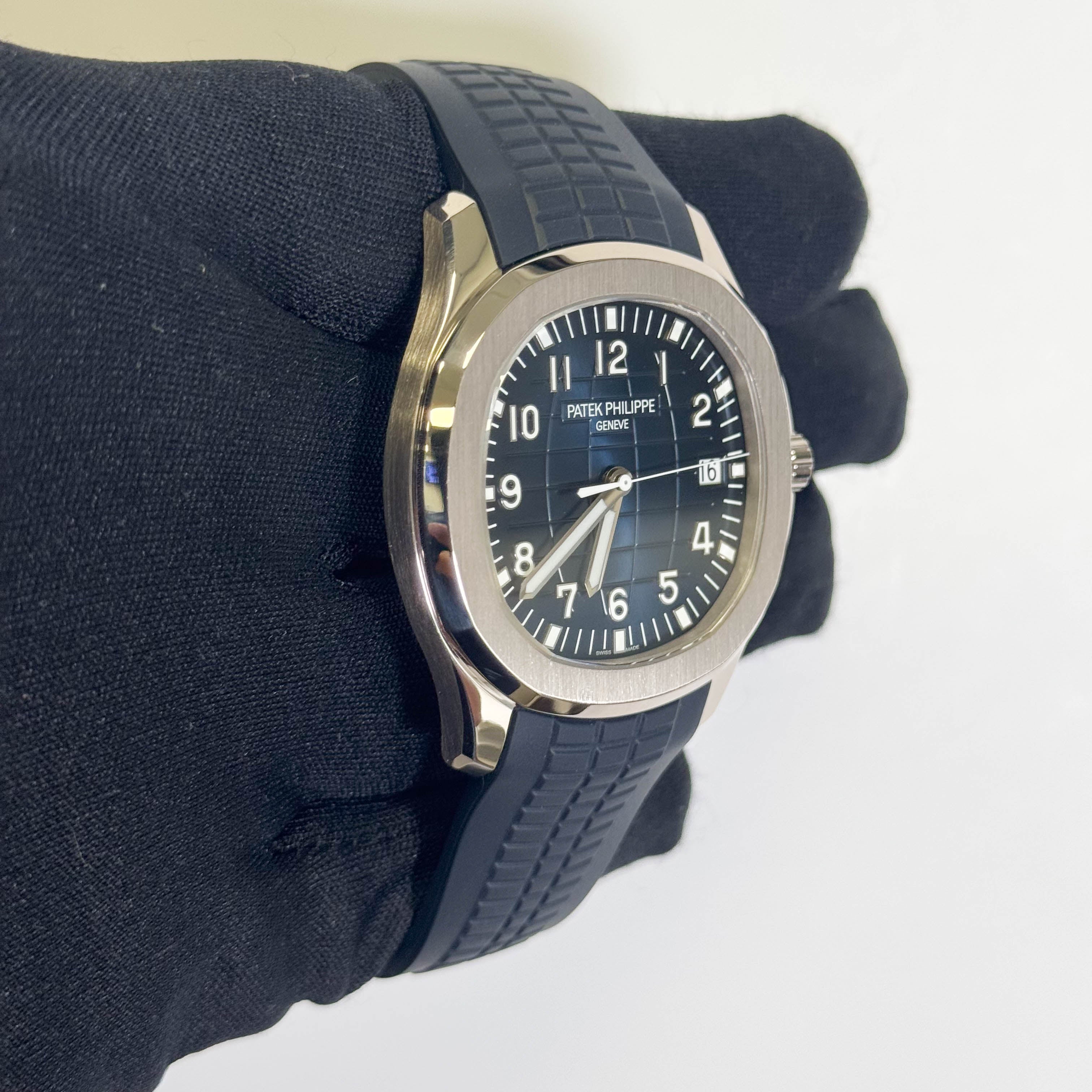 Patek Philippe Aquanaut 42mm Blue Dial Watch Ref# 5168G-001 - Happy Jewelers Fine Jewelry Lifetime Warranty