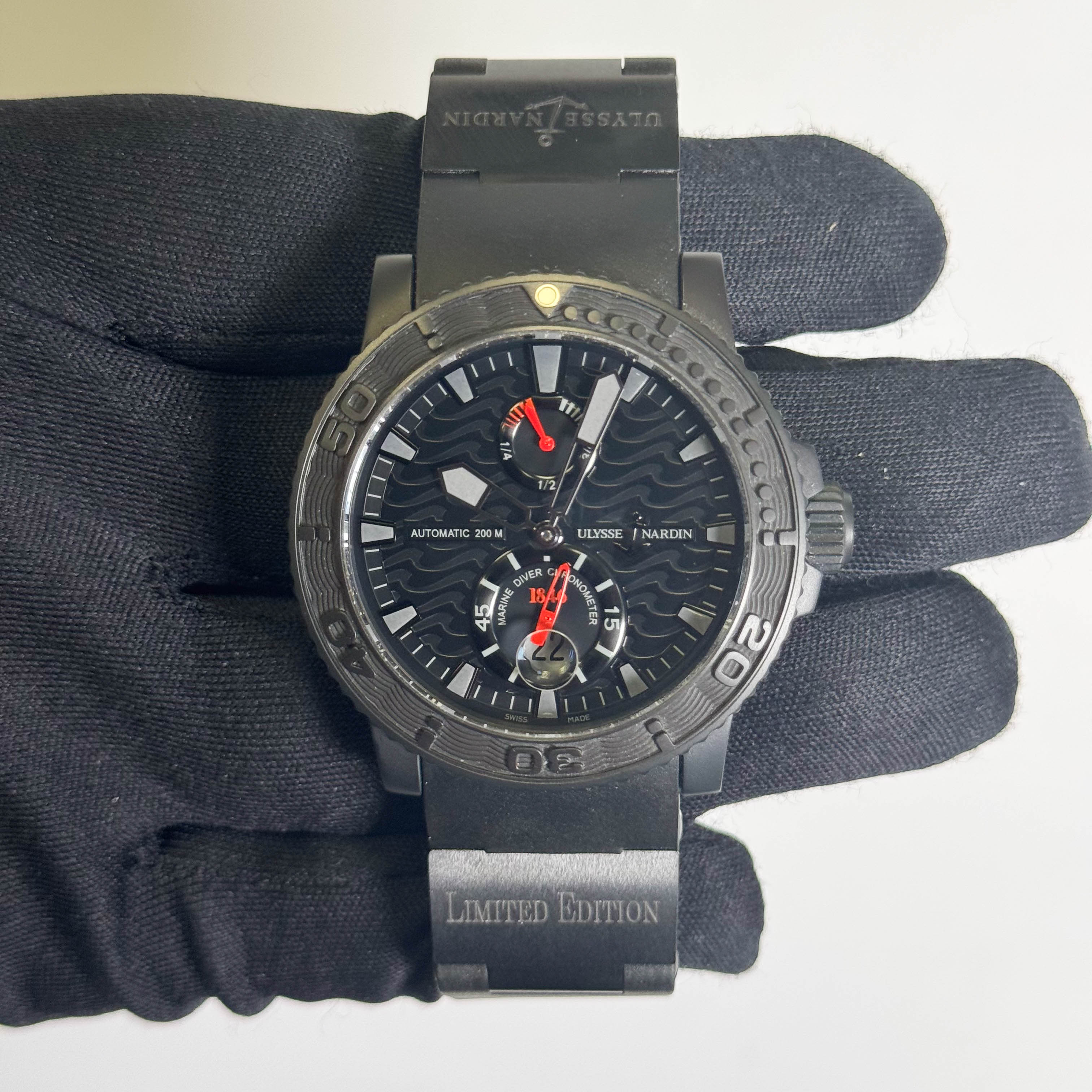 Ulysse Nardin Marine Black Ocean 42.7mm Black DLC Coated Stainless Steel Black Dial Watch Ref# 263-38LE-3 - Happy Jewelers Fine Jewelry Lifetime Warranty