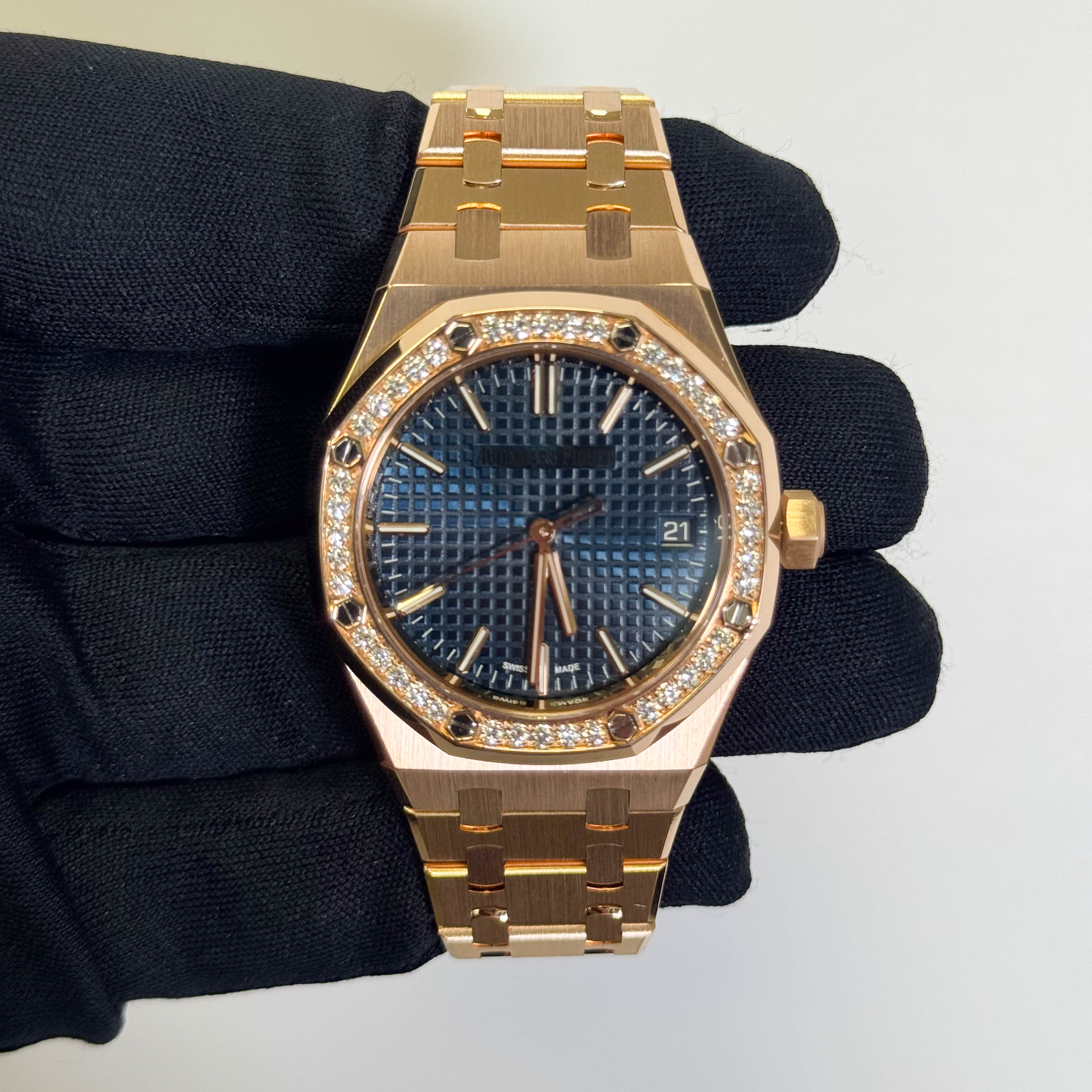 Audemars Piguet Royal Oak 3mm Blue Dial Watch Ref#  77451OR.ZZ.1361OR.02 - Happy Jewelers Fine Jewelry Lifetime Warranty
