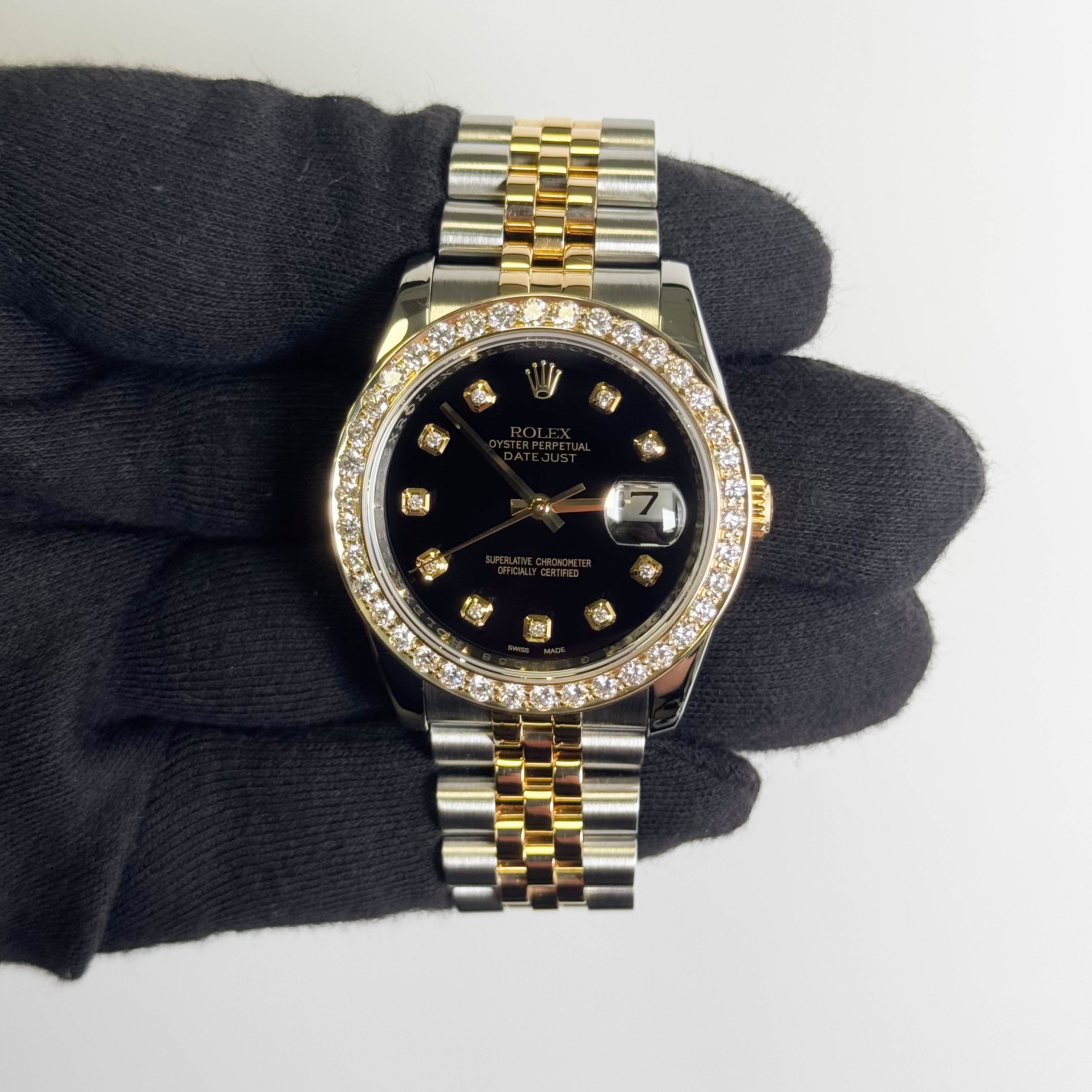 Rolex Datejust 36mm Custom Black Dial Watch Ref# 116233