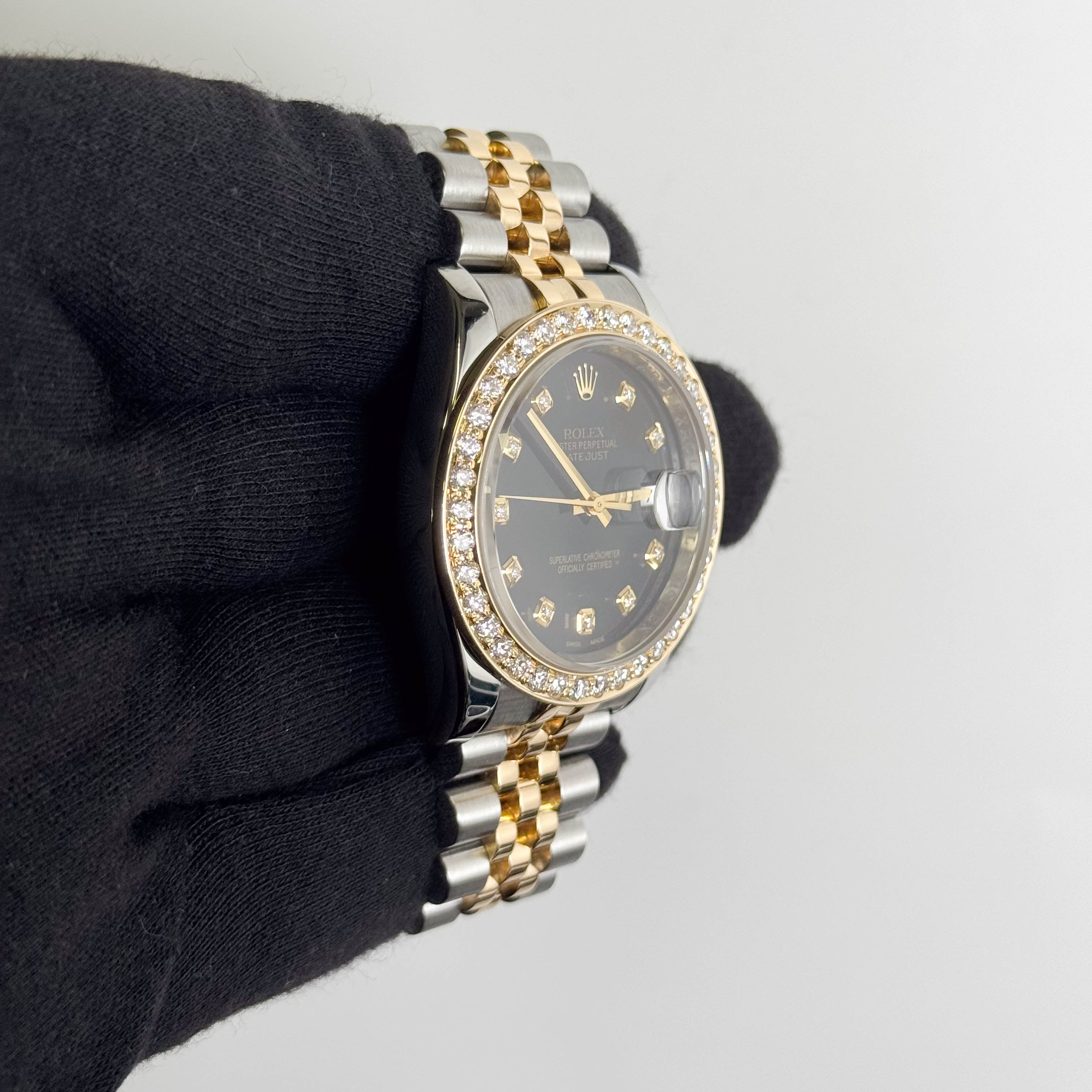 Rolex Datejust 36mm Custom Black Dial Watch Ref# 116233