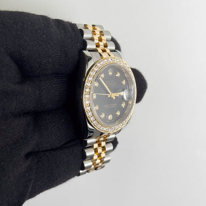 Rolex Datejust 36mm Custom Black Dial Watch Ref# 116233