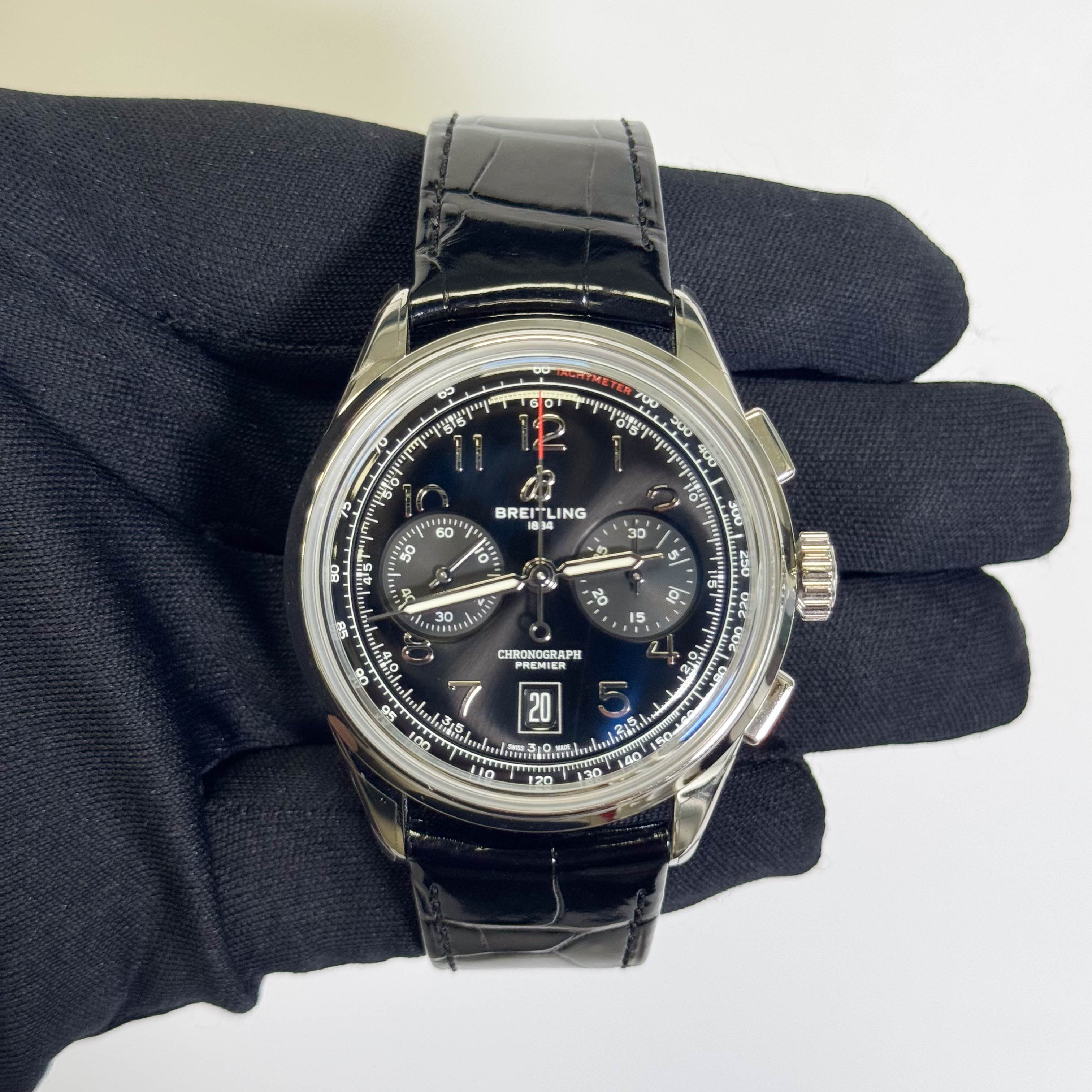 Breitling Premier B01 Chronograph 42mm Black Dial Watch Ref# AB0145221B1P2