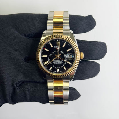 Rolex Sky-Dweller 42mm Black Dial Watch Ref# 326933