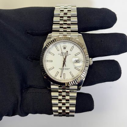Rolex Datejust 41mm White Dial Watch Ref# 126334 - Happy Jewelers Fine Jewelry Lifetime Warranty