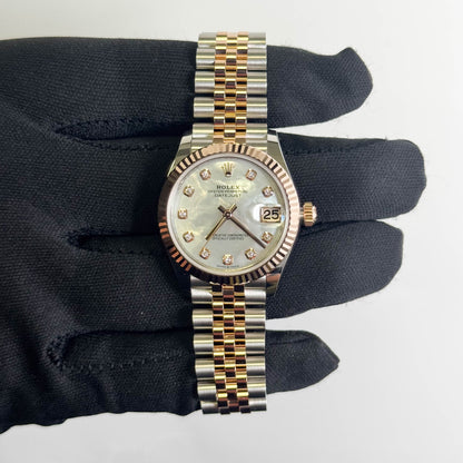 Rolex Datejust 31mm MOP Diamond Dial Watch Ref# 278271