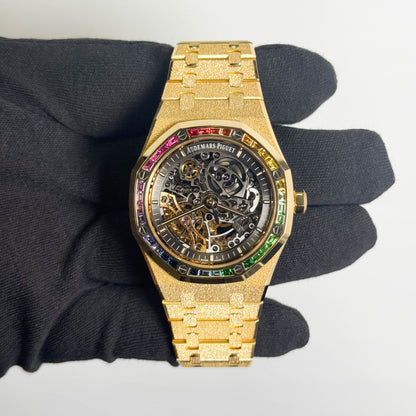 Audemars Piguet Royal Oak 41mm Openwork Dial Watch Ref# 15412BA.YG.1224BA.01