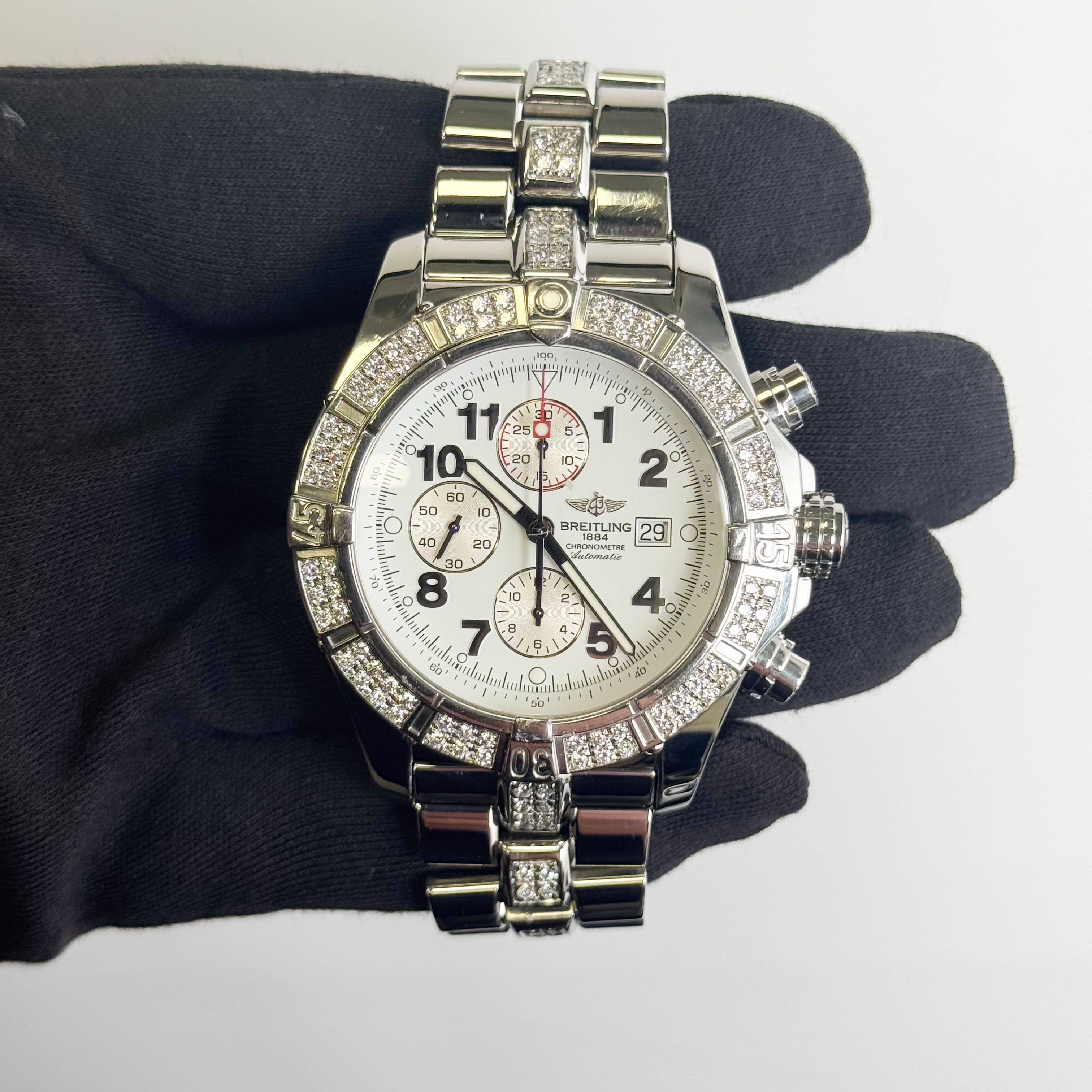 Breitling Super Avenger 48mm White Dial Watch Ref# A13370