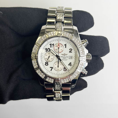 Breitling Super Avenger 48mm White Dial Watch Ref# A13370