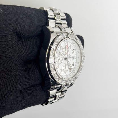 Breitling Super Avenger 48mm White Dial Watch Ref# A13370