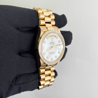 Rolex Day Date 36mm Custom MOP Dial Watch Ref# 18038