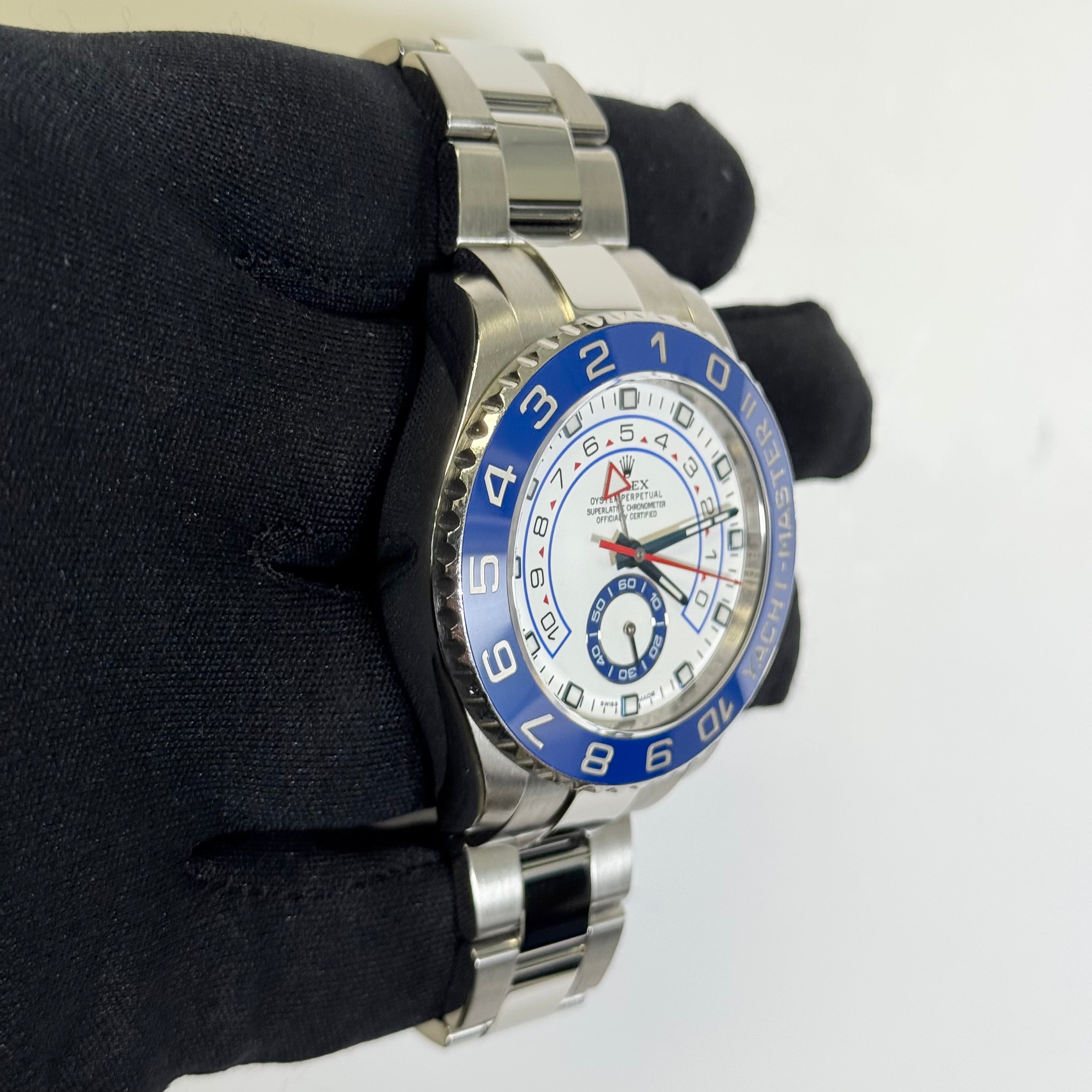 Rolex Yacht-Master II 44mm White Dial Watch Ref# 116680 – Happy