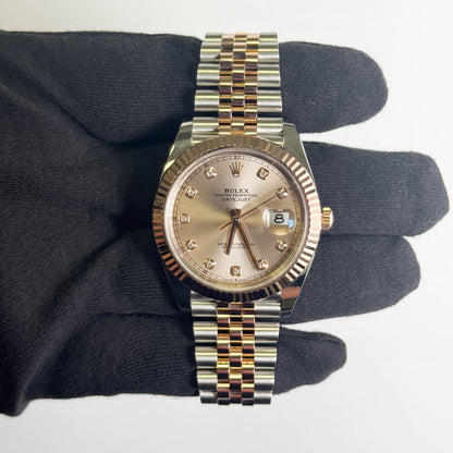 Rolex Datejust 41mm Sundust Diamond Dial Watch Ref# 126331
