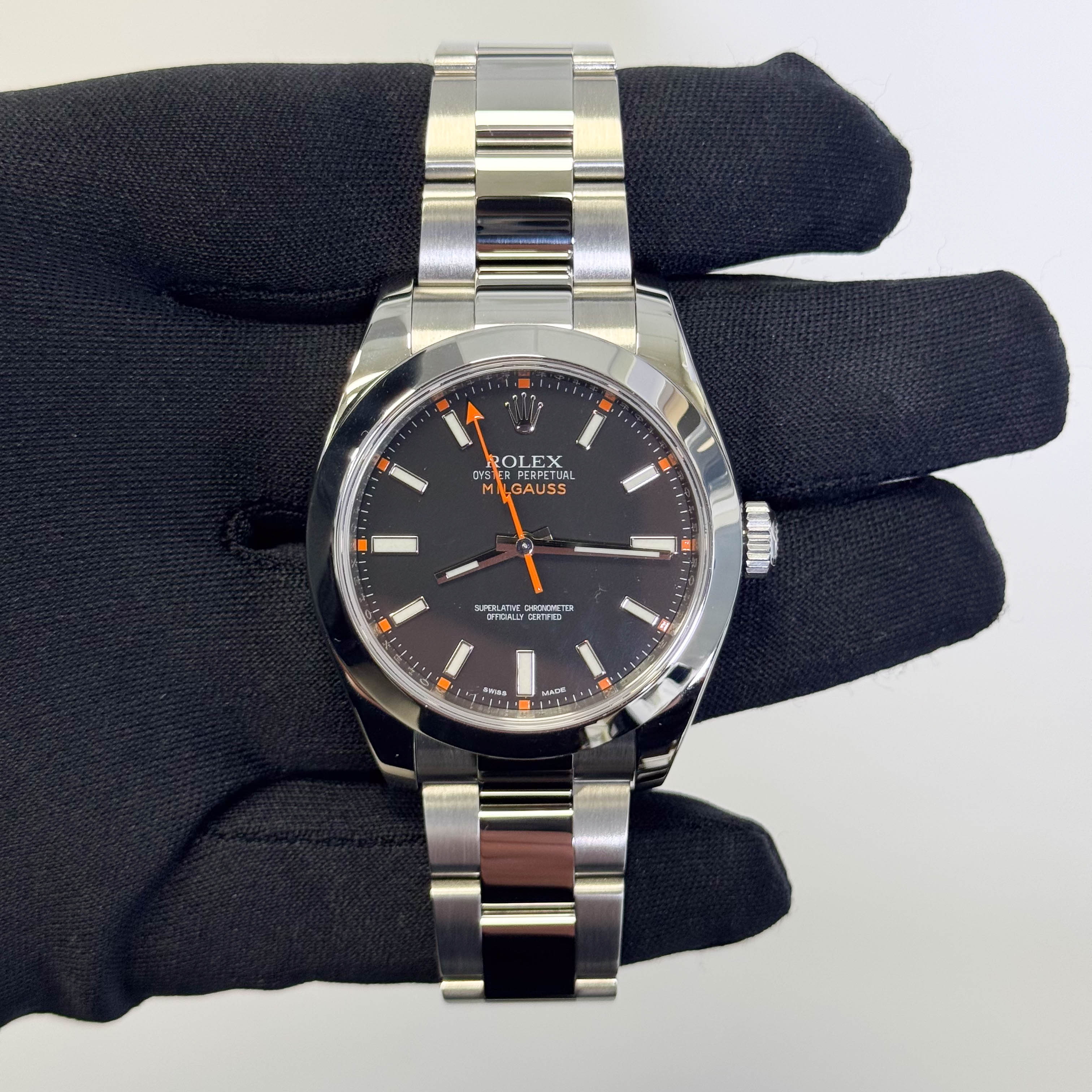 Rolex Milgauss 40mm Black Dial Watch Ref# 116400 - Happy Jewelers Fine Jewelry Lifetime Warranty