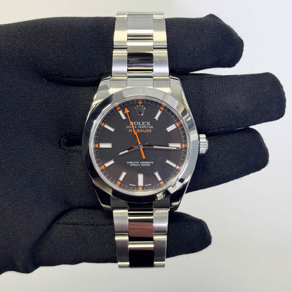 Rolex Milgauss 40mm Black Dial Watch Ref# 116400 - Happy Jewelers Fine Jewelry Lifetime Warranty