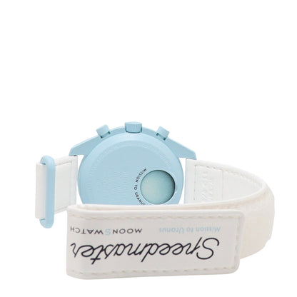 Omega x Swatch Moonswatch 42mm Sky Blue Chronograph Dial Watch - Happy Jewelers Fine Jewelry Lifetime Warranty