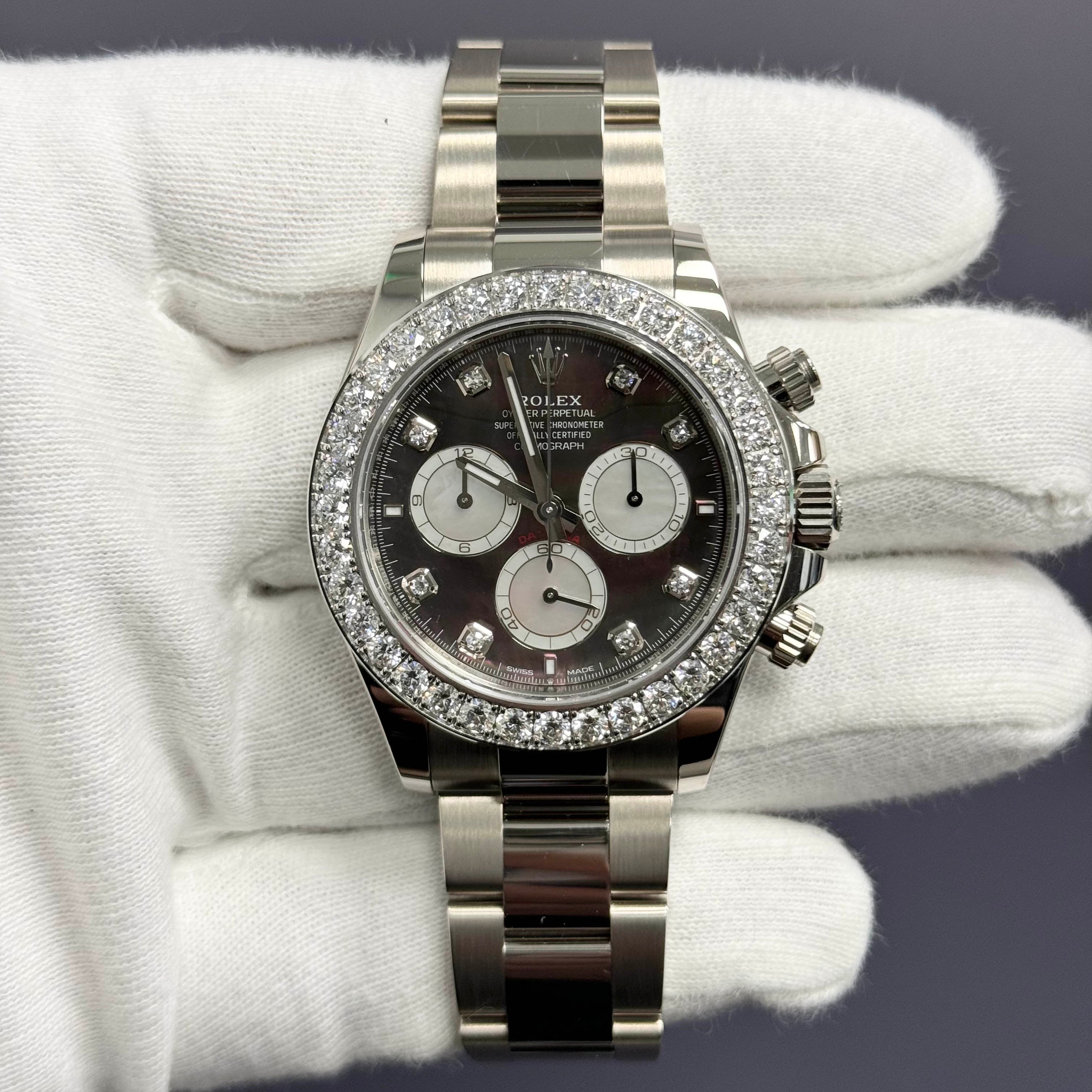 Rolex Daytona 40mm Factory Dark MOP Diamond Dial Ref# 126579RBR - Happy Jewelers Fine Jewelry Lifetime Warranty