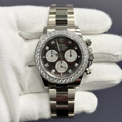 Rolex Daytona 40mm Factory Dark MOP Diamond Dial Ref# 126579RBR - Happy Jewelers Fine Jewelry Lifetime Warranty