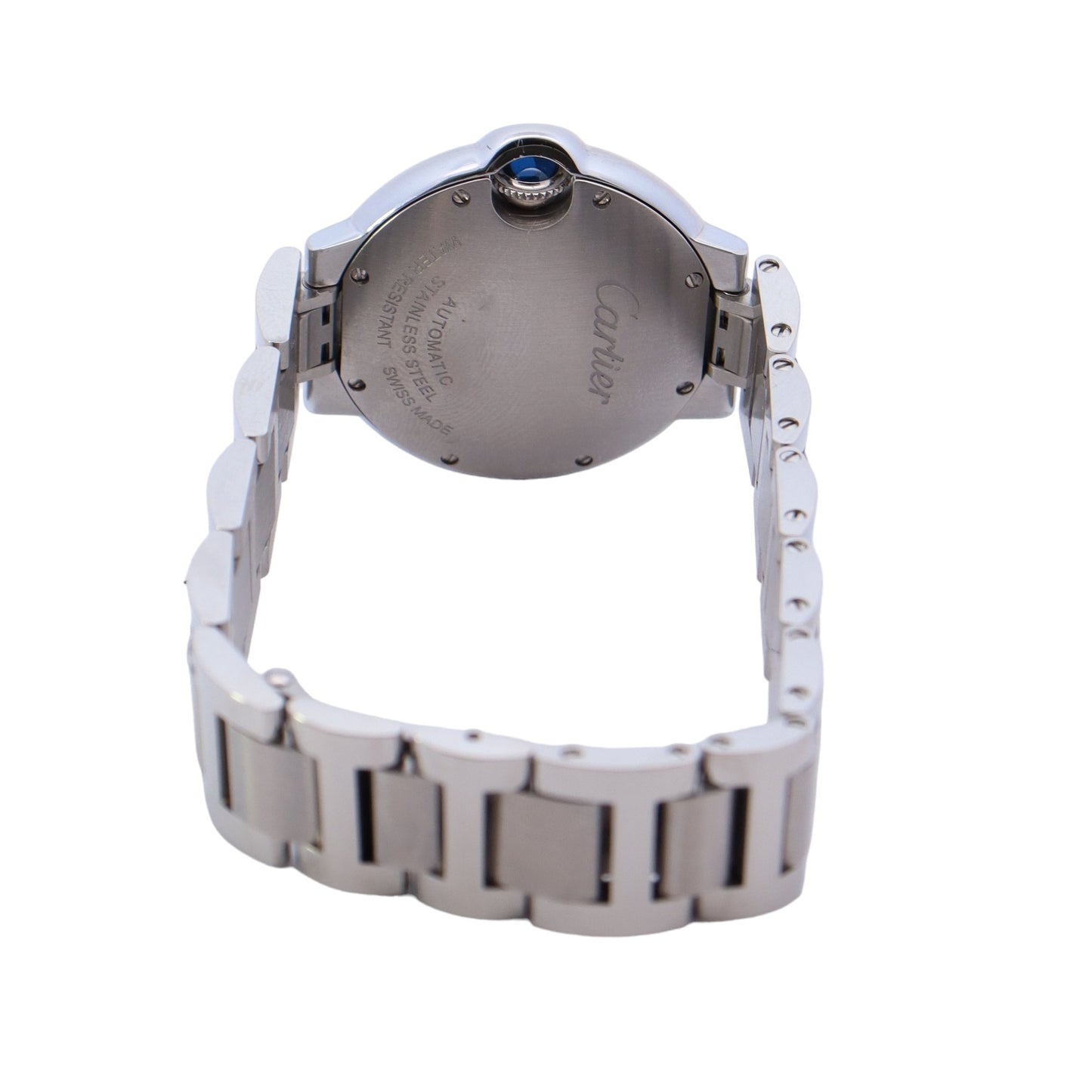 Cartier Ballon Bleu Stainless Steel 33mm Light Blue Roman Dial Watch Reference #: W4BB0028 - Happy Jewelers Fine Jewelry Lifetime Warranty