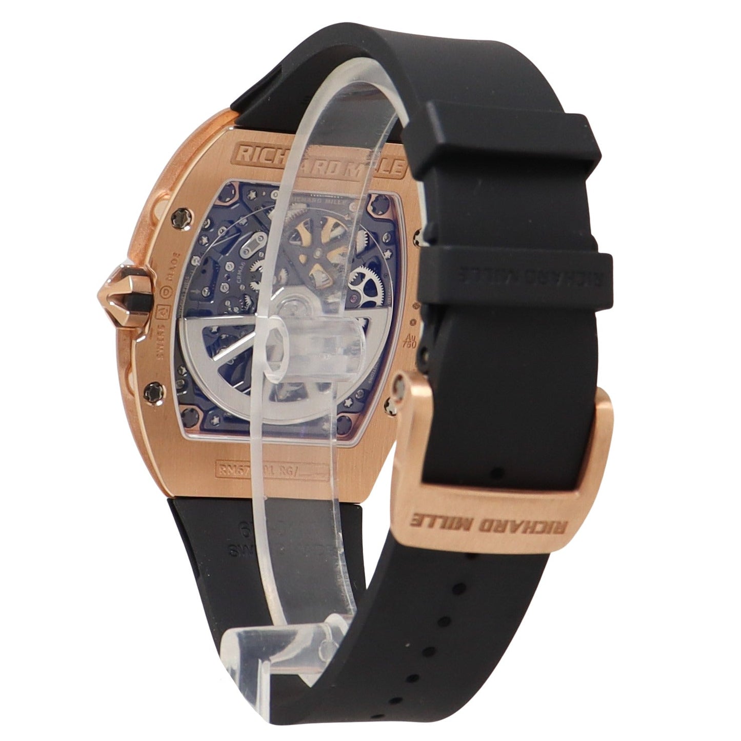 Richard Mille Men's Extra Flat Rose Gold 38mm Skeleton Dial Watch Reference# RM67-01 RG - Happy Jewelers Fine Jewelry Lifetime Warranty