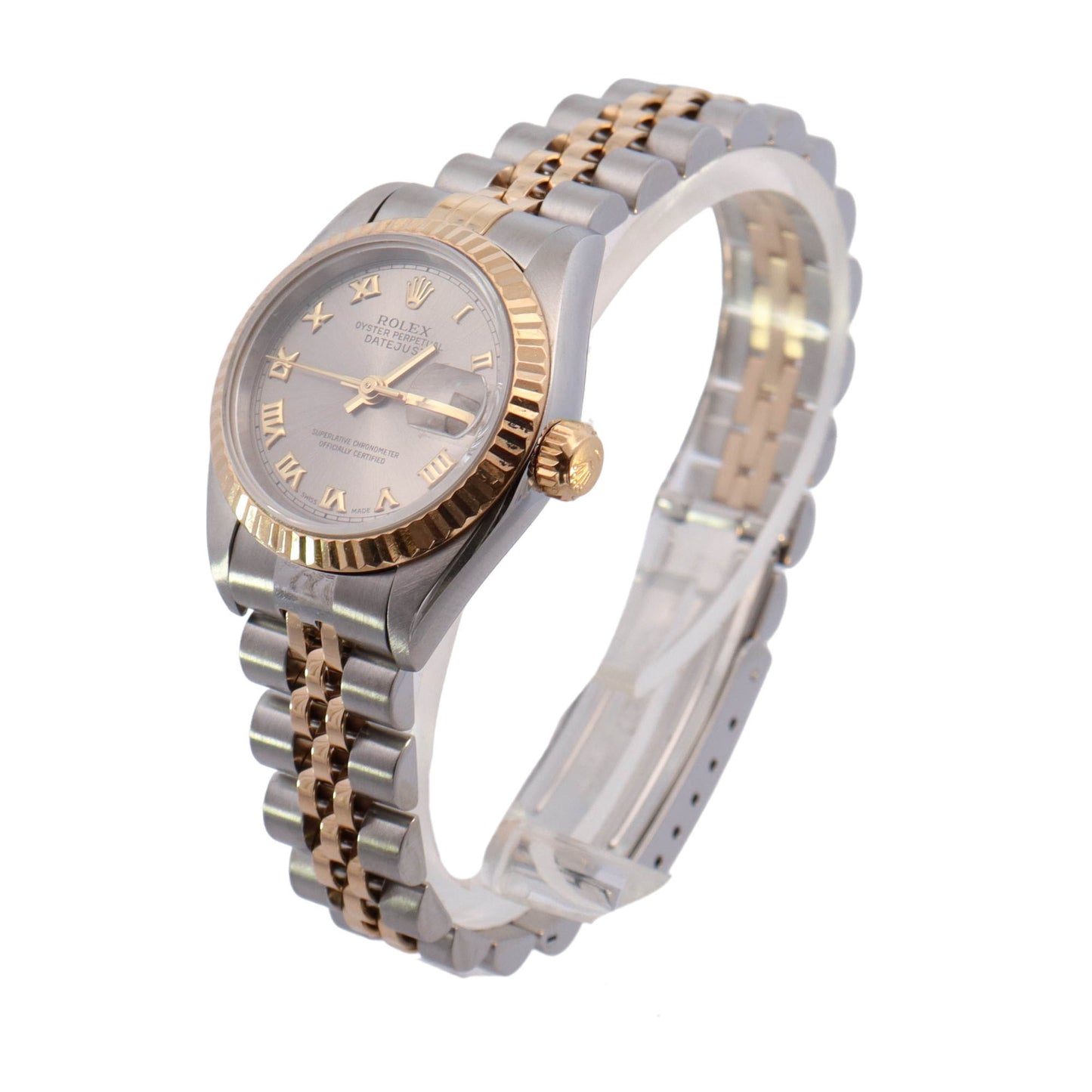 Rolex Datejust Two Tone Stainless Steel & Yellow Gold Grey Roman Dial Watch Reference #: 69173 - Happy Jewelers Fine Jewelry Lifetime Warranty