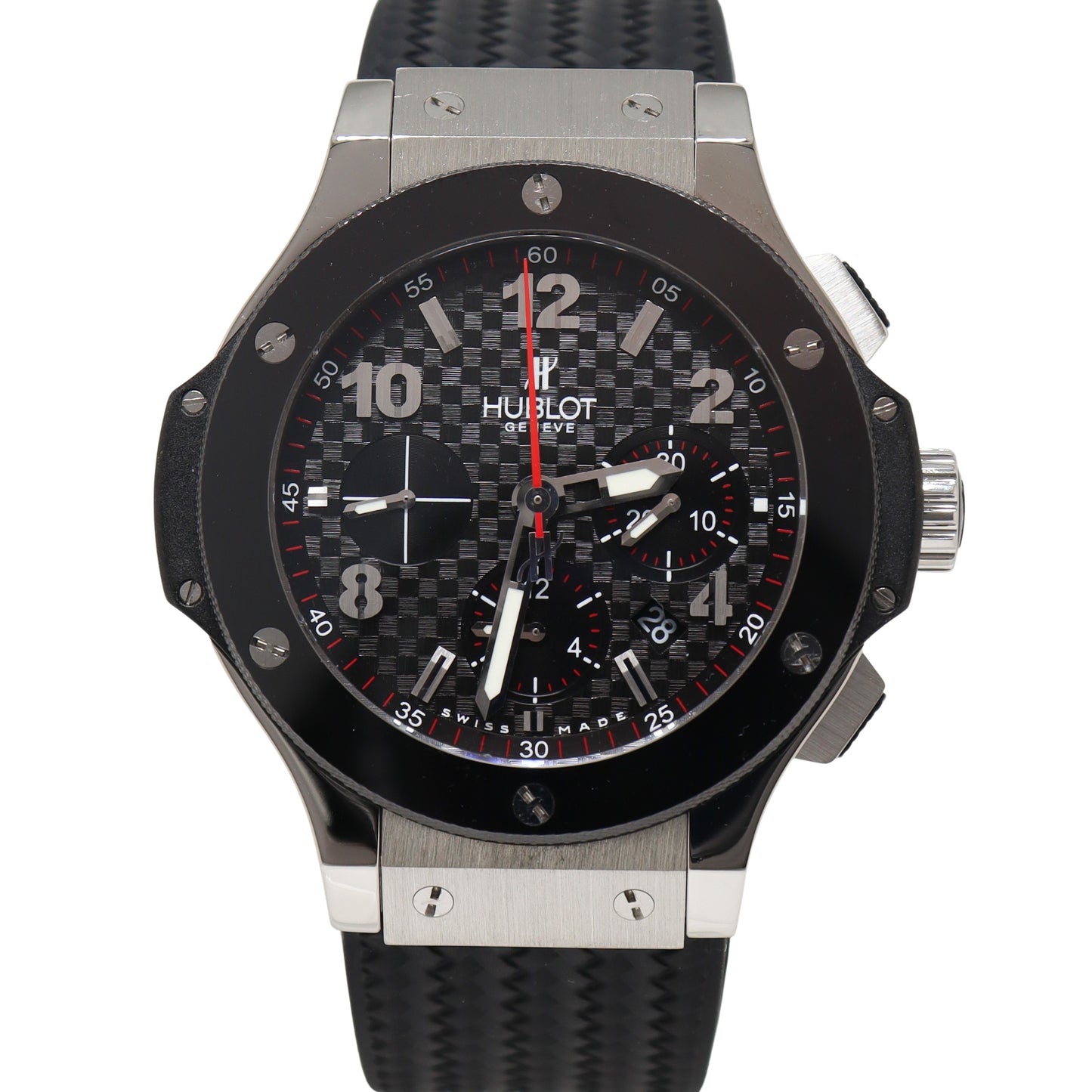 Hublot Big Bang 41mm Stainless Steel Black Carbon Fiber Dial Watch Reference# 341.SB.131.RX - Happy Jewelers Fine Jewelry Lifetime Warranty