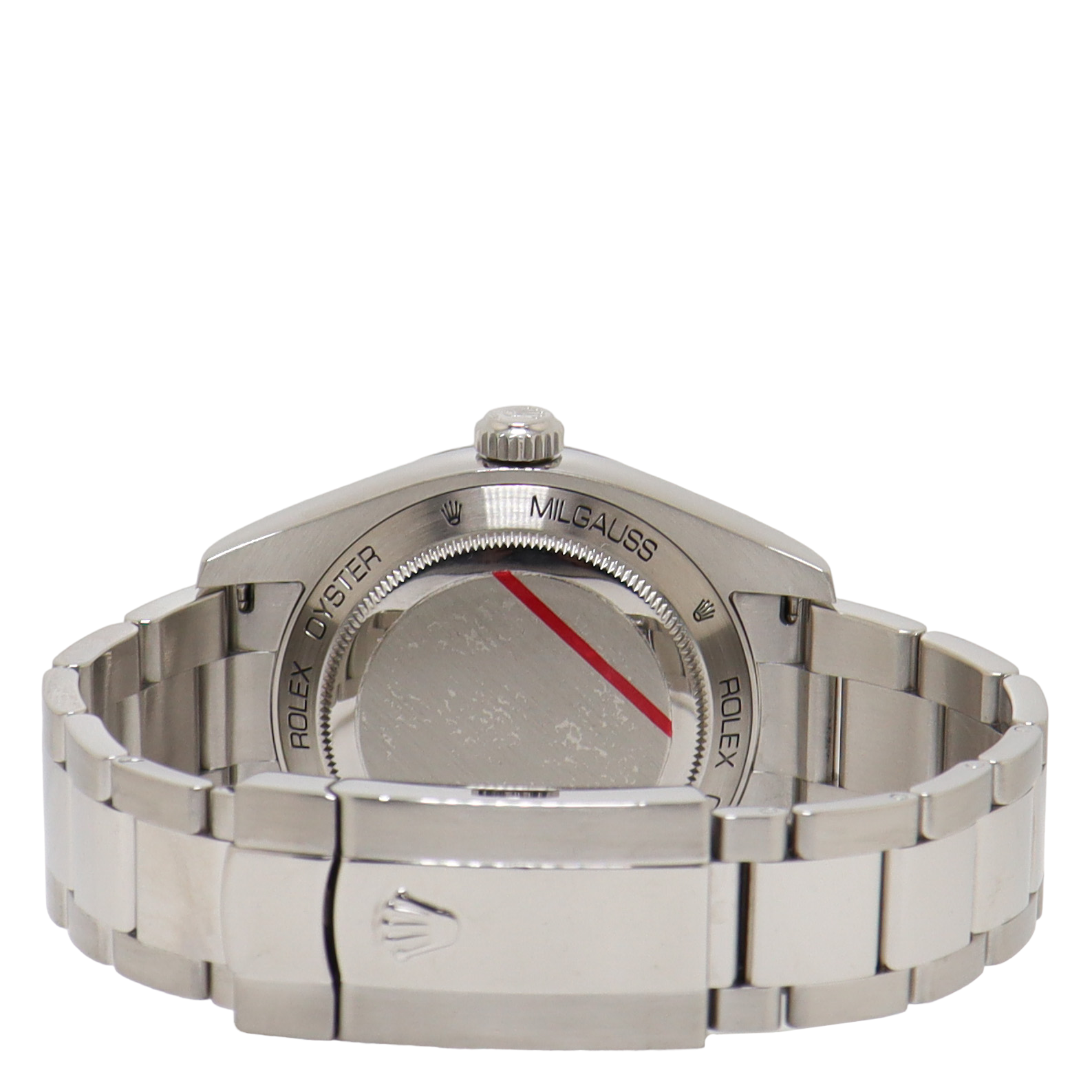 Rolex Milgauss Stainless Steel 40mm Dark Grey Stick Dial Watch Reference #: 116400GV - Happy Jewelers Fine Jewelry Lifetime Warranty