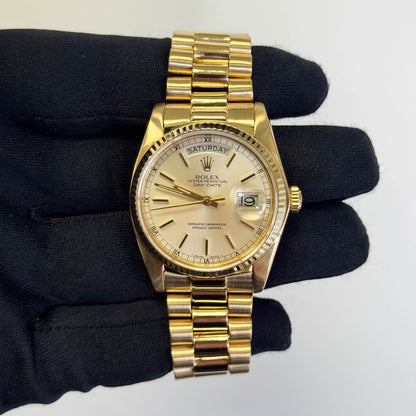 Rolex Day-Date 36mm Champagne Dial Watch Ref# 18038 - Happy Jewelers Fine Jewelry Lifetime Warranty