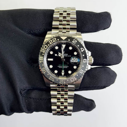 Rolex GMT-Master II 40mm Black Dial Watch Ref# 126710GRNR