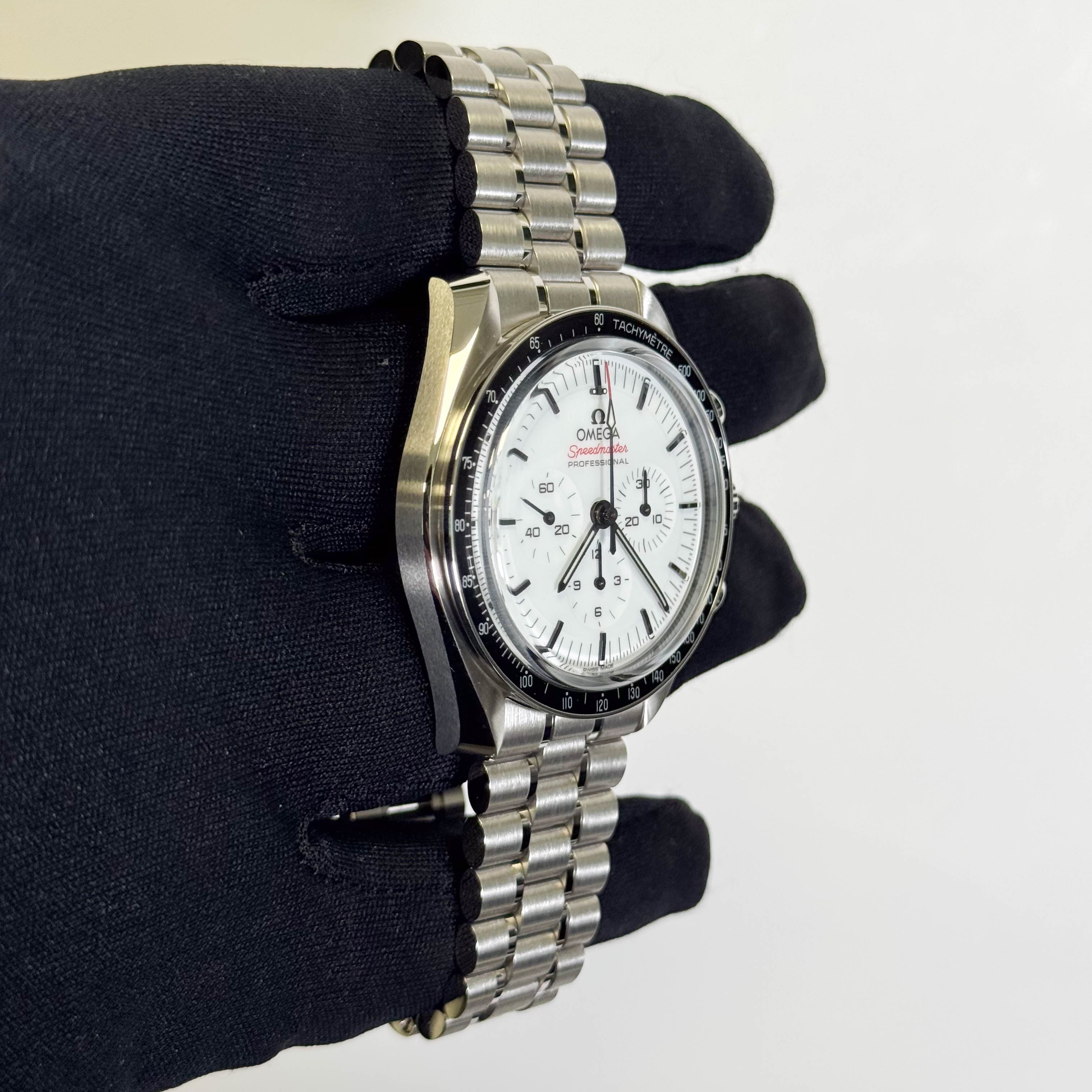 Omega Speedmaster 42mm White Dial Watch Ref# 310.30.42.50.04.001 - Happy Jewelers Fine Jewelry Lifetime Warranty