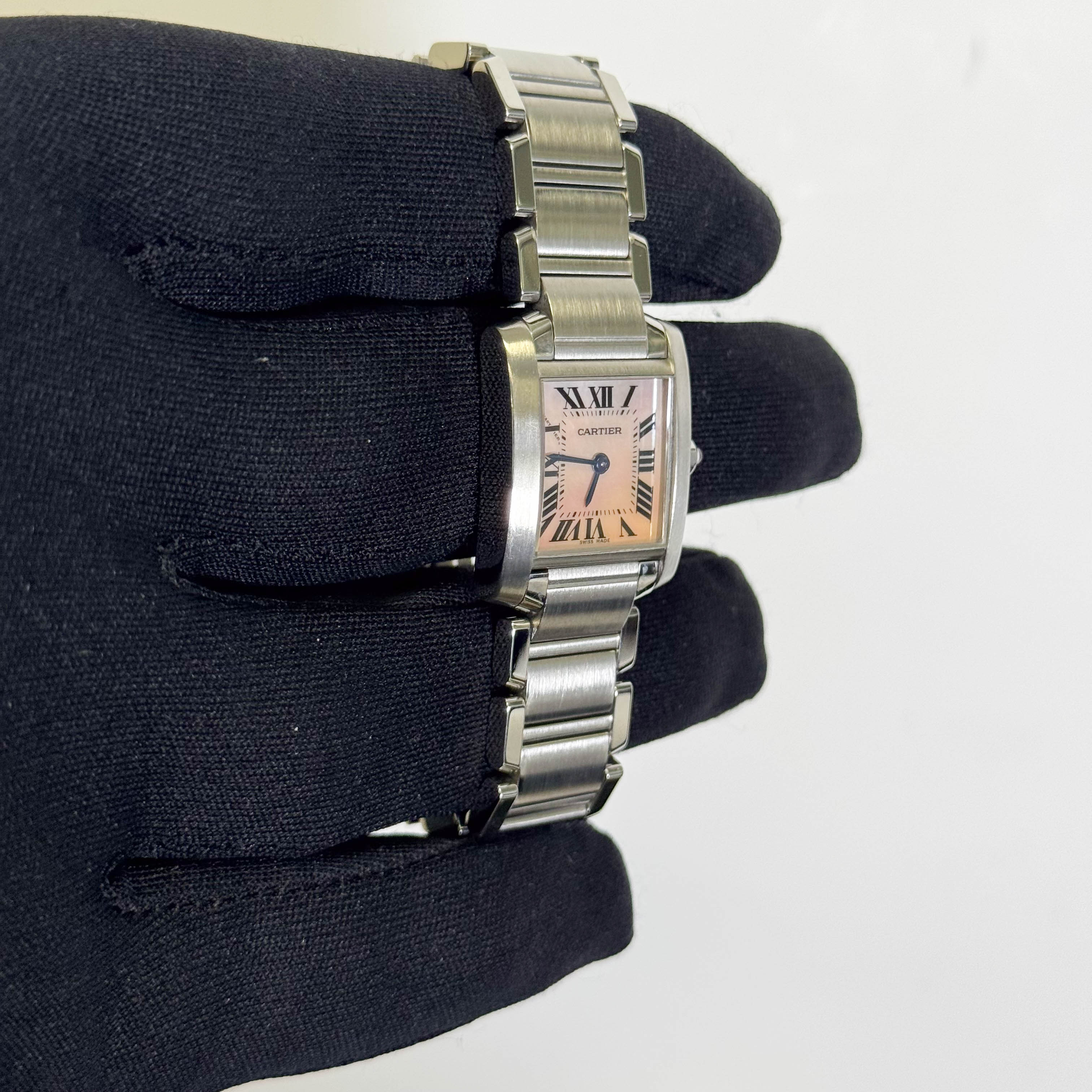 Cartier Tank Francaise 20mm Pink MOP Dial Watch Ref# W51028Q3