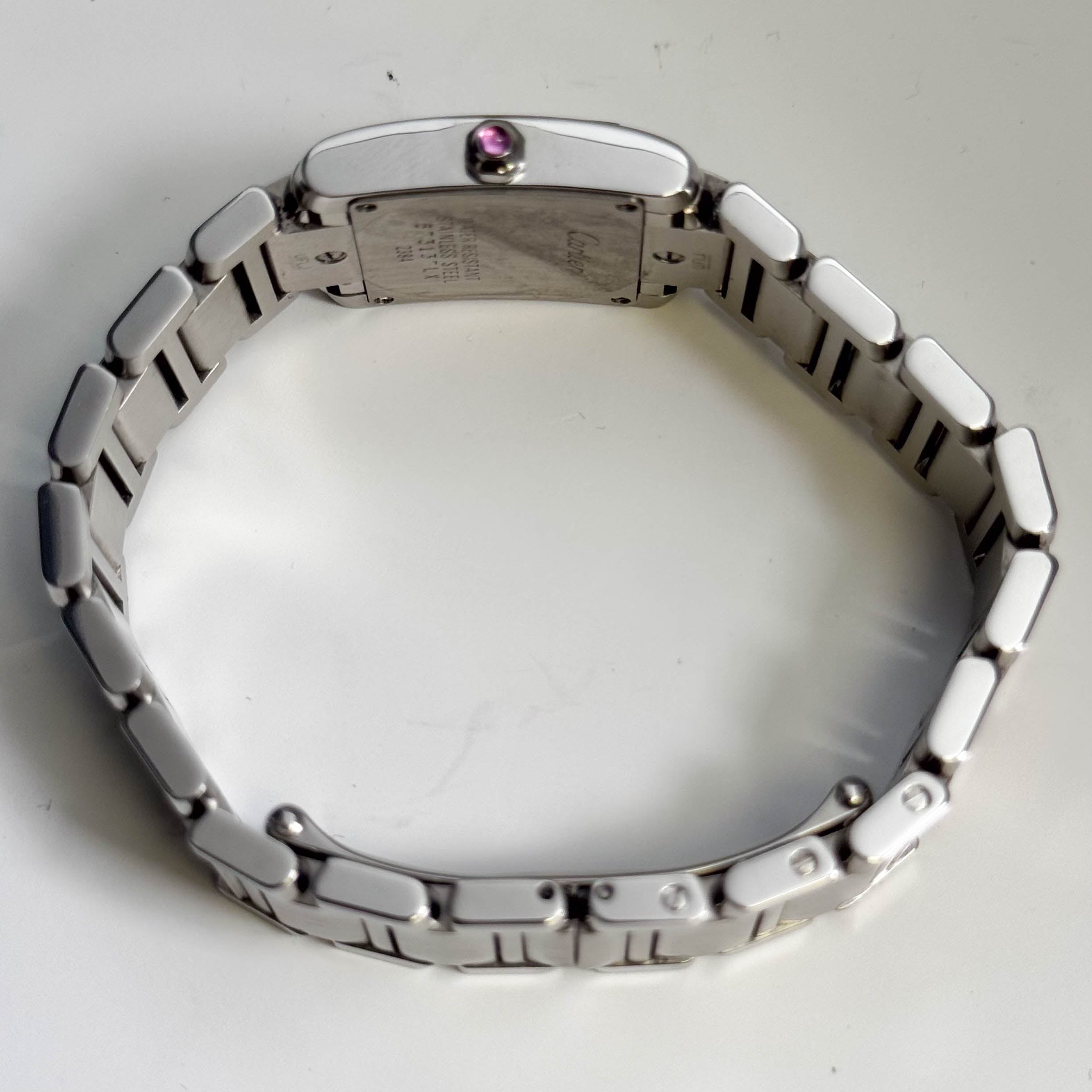 Cartier Tank Francaise 20mm Pink MOP Dial Watch Ref# W51028Q3