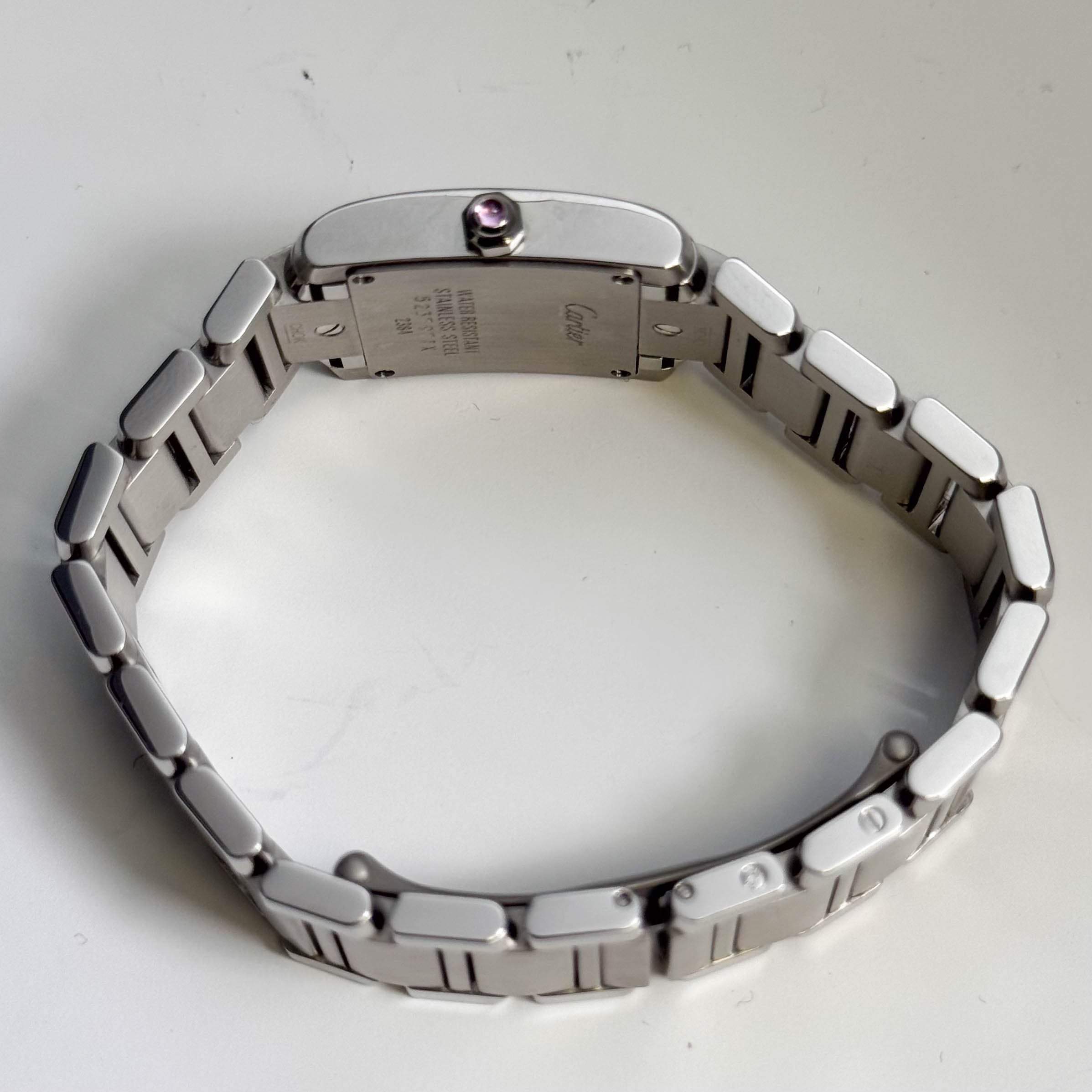 Cartier Tank Francaise 20mm Pink MOP Dial Watch Ref# W51028Q3