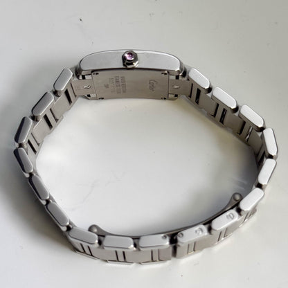 Cartier Tank Francaise 20mm Pink MOP Dial Watch Ref# W51028Q3