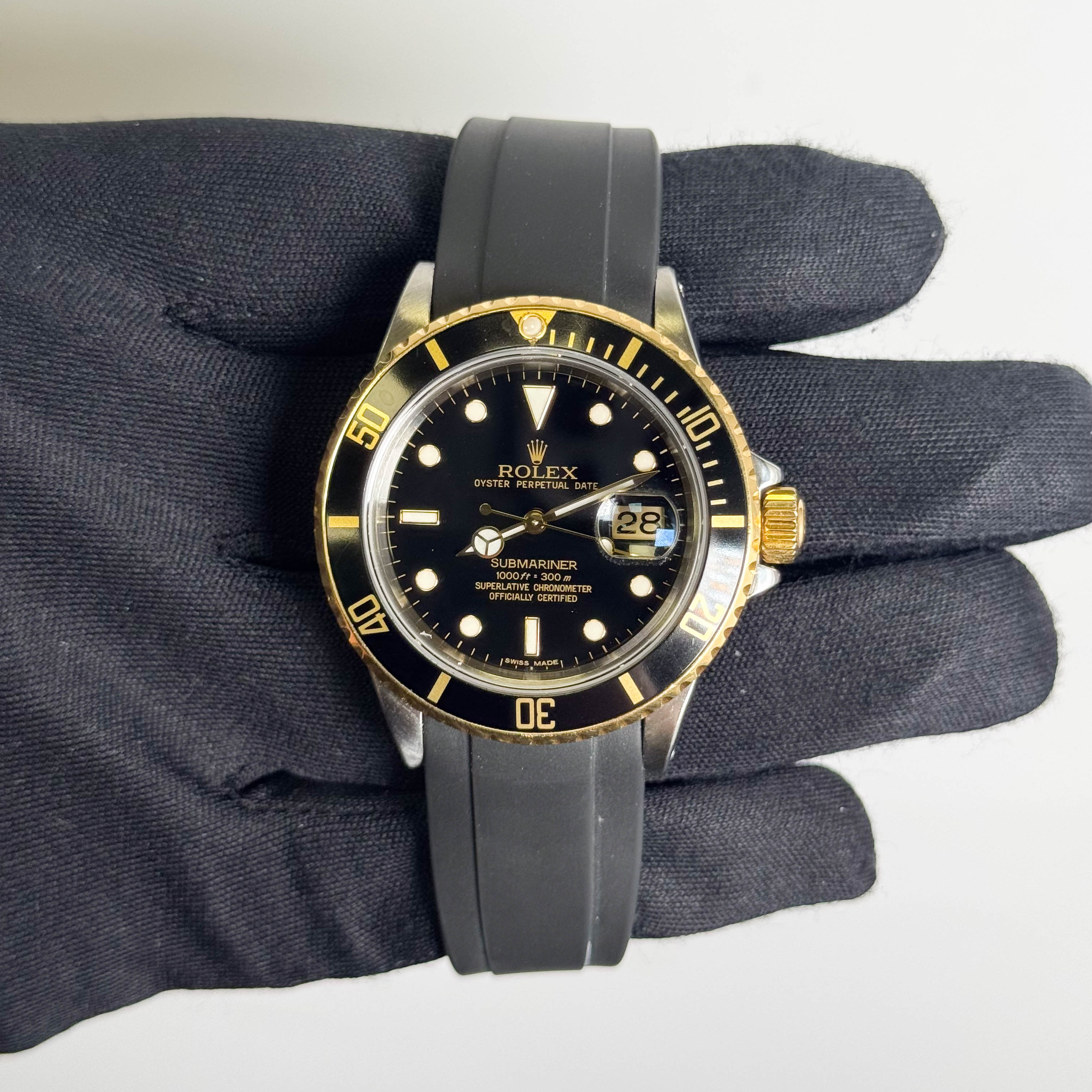Rolex Submariner 40mm Black Dot Dial Watch Ref# 16803 - Happy Jewelers Fine Jewelry Lifetime Warranty