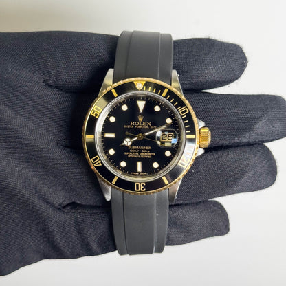 Rolex Submariner 40mm Black Dot Dial Watch Ref# 16803 - Happy Jewelers Fine Jewelry Lifetime Warranty