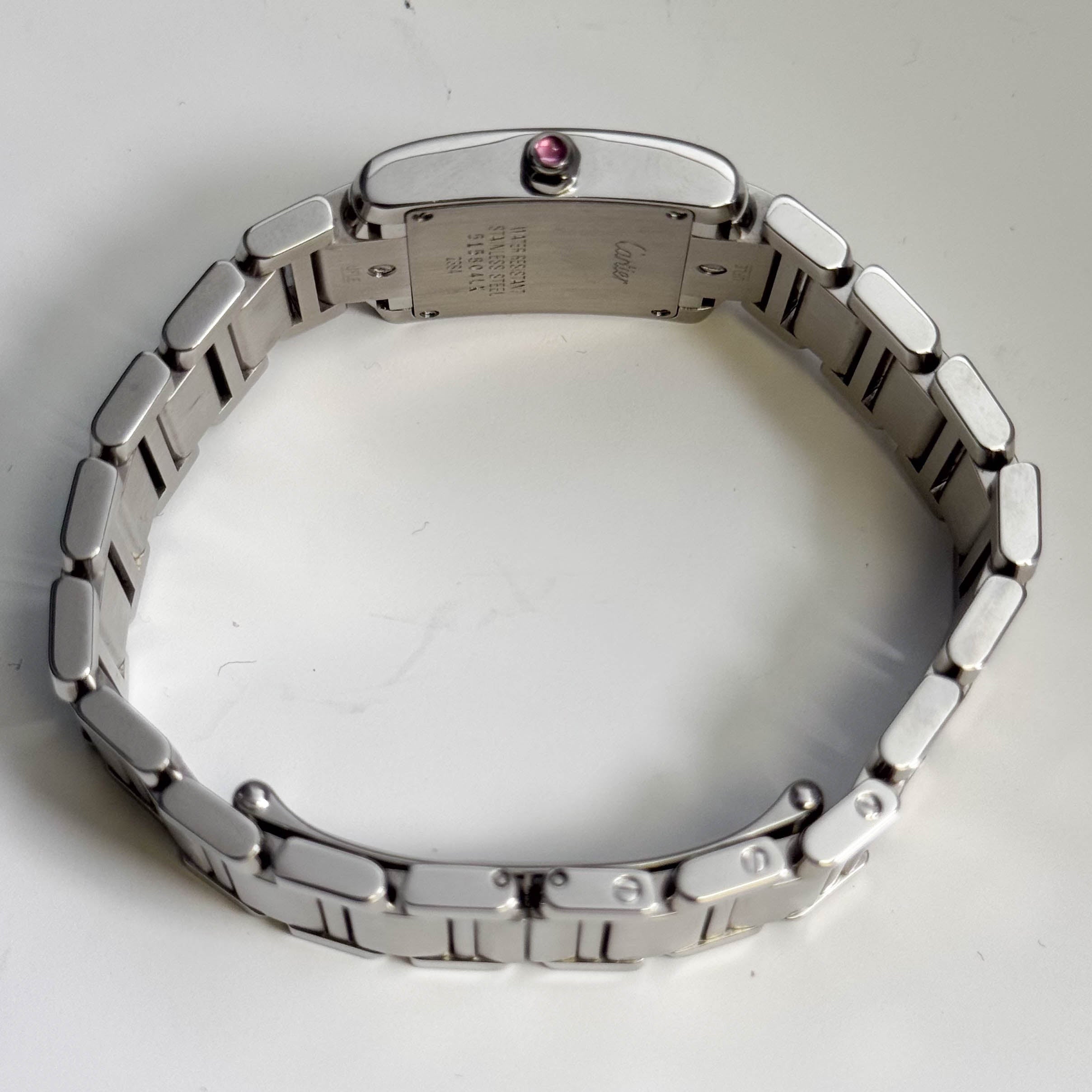 Cartier Tank Francaise 20mm Pink MOP Dial Watch Ref# W51028Q3