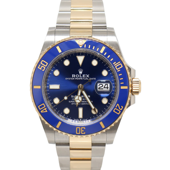 Load image into Gallery viewer, Rolex Submariner Date 41mm Yellow Gold &amp;amp; Steel Blue Dot Dial Watch Ref# 126613LB - Happy Jewelers Fine Jewelry Lifetime Warranty

