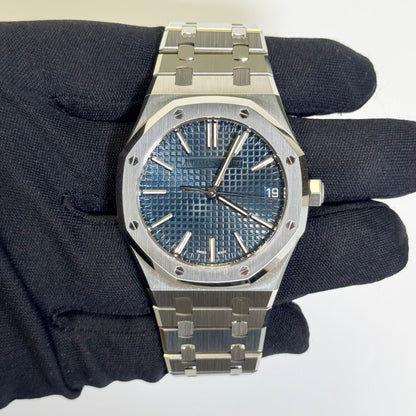 Audemars Piguet Royal Oak 41mm Blue Dial Watch Ref# 15510ST.OO.1320ST.01 - Happy Jewelers Fine Jewelry Lifetime Warranty