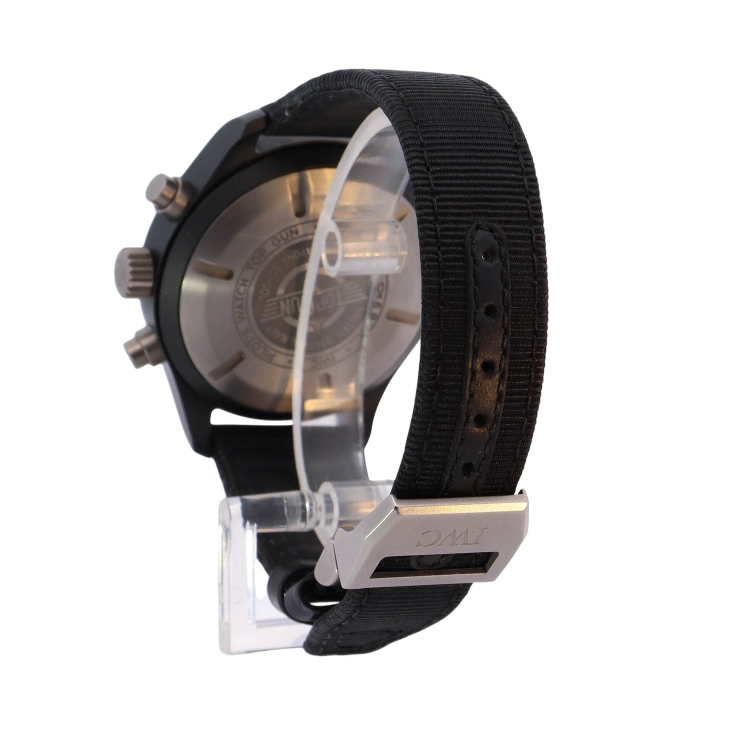 IWC Pilots Chronograph Top Gun Black Ceramic 44.5mm Black Chronograph Arabic Dial Watch Reference #:  IW389107 - Happy Jewelers Fine Jewelry Lifetime Warranty