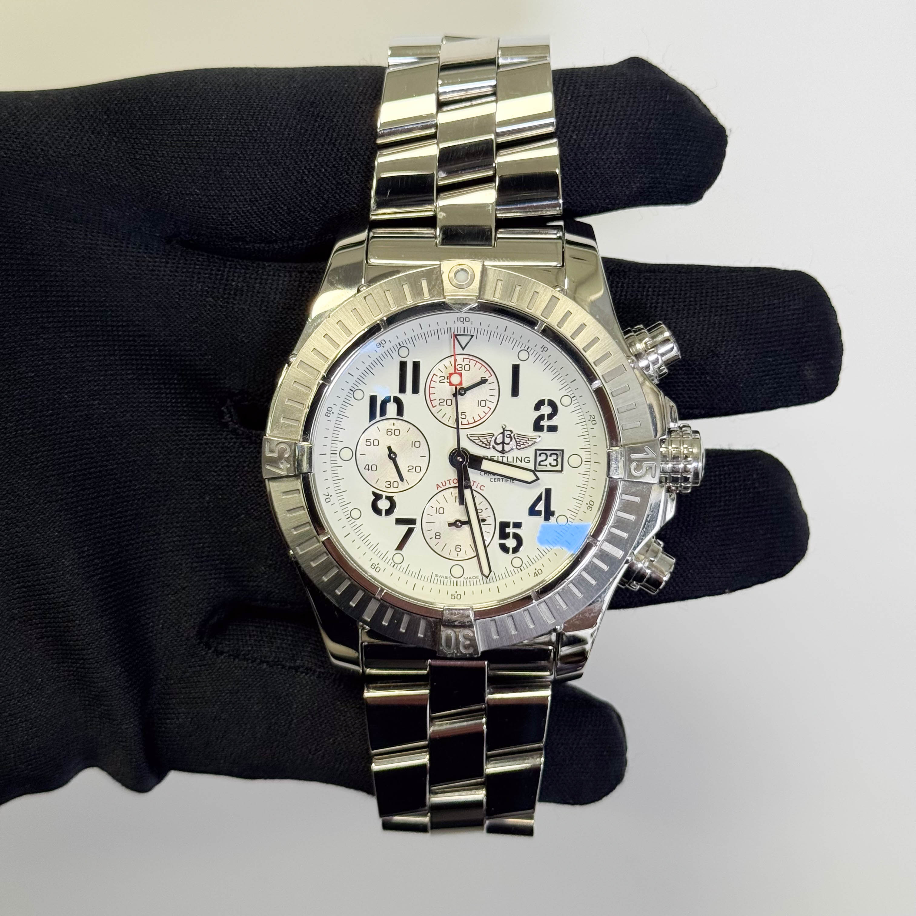 Breitling Super Avenger 48mm White Dial Watch Ref# A13370 - Happy Jewelers Fine Jewelry Lifetime Warranty