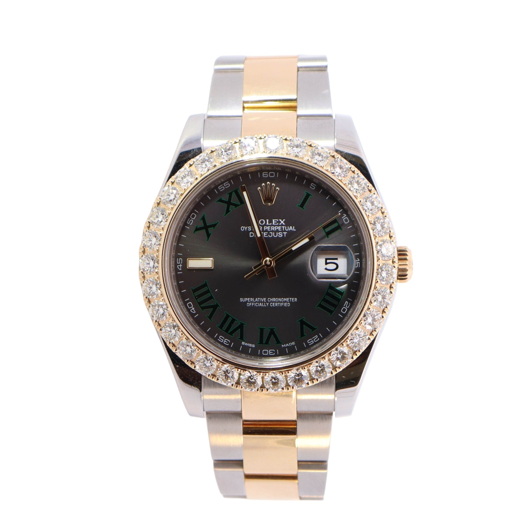 Rolex Datejust II Two-Tone Stainless Steel & Yellow Gold 41mm Wimbledon Roman Dial Watch   Reference #: 116333 - Happy Jewelers Fine Jewelry Lifetime Warranty