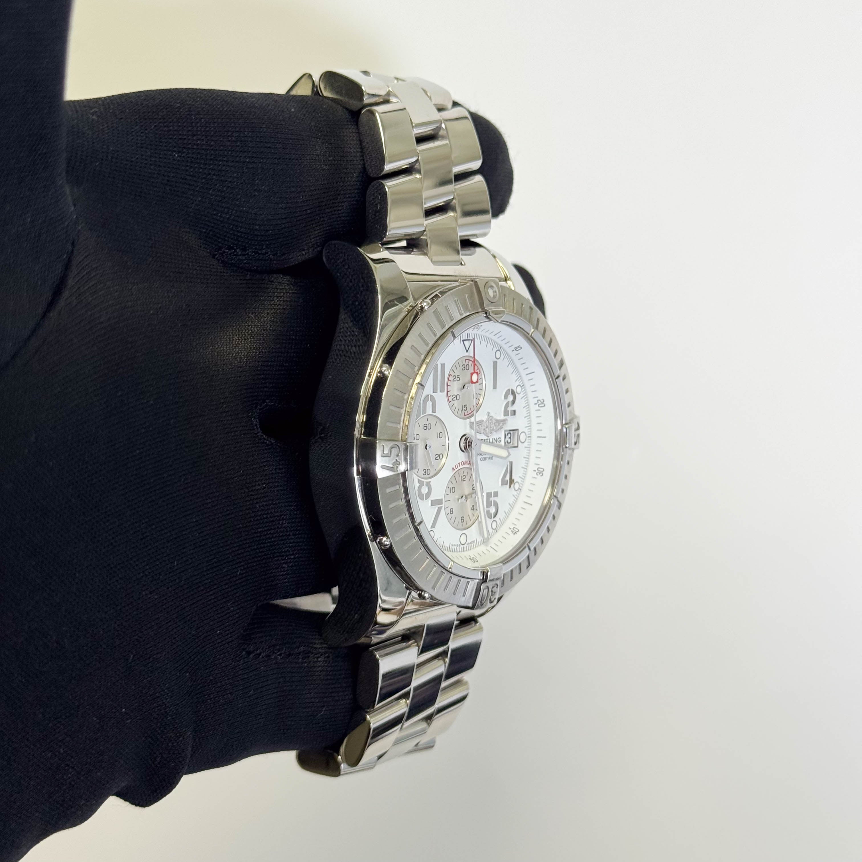 Breitling Super Avenger 48mm White Dial Watch Ref# A13370 - Happy Jewelers Fine Jewelry Lifetime Warranty