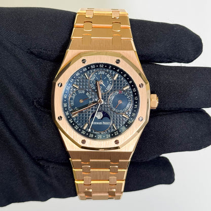 Audemars Piguet Royal Oak 41mm Blue Dial Watch Ref# 26574OR.OO.1220OR.02 - Happy Jewelers Fine Jewelry Lifetime Warranty